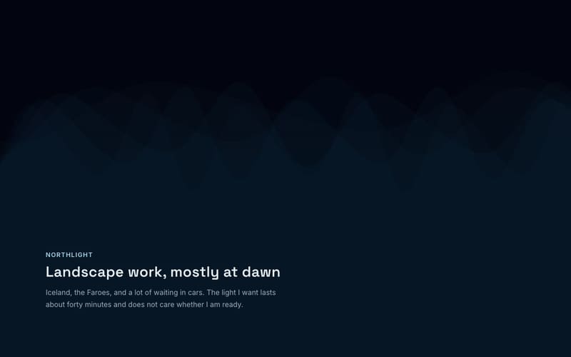 The Northlight template, at its opening heading
